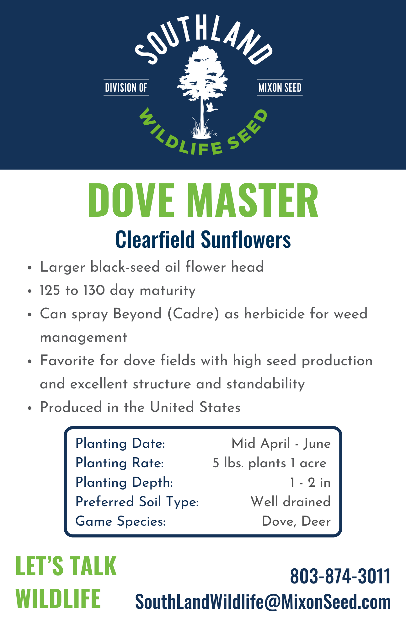 SLW DOVEMASTER CL Sunflowers